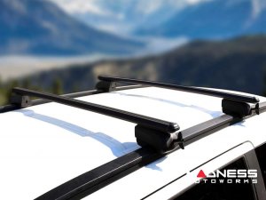 Alfa Romeo Stelvio Roof Rack Cross Bars - for models w/ factory roof rails - Black